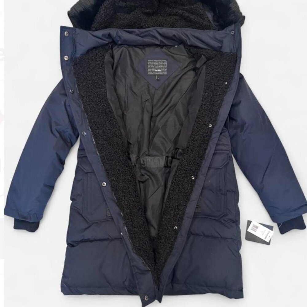 Steve Madden | NWT | Winter Parka Coat with Faux Fur Trim | Navy | Size Small